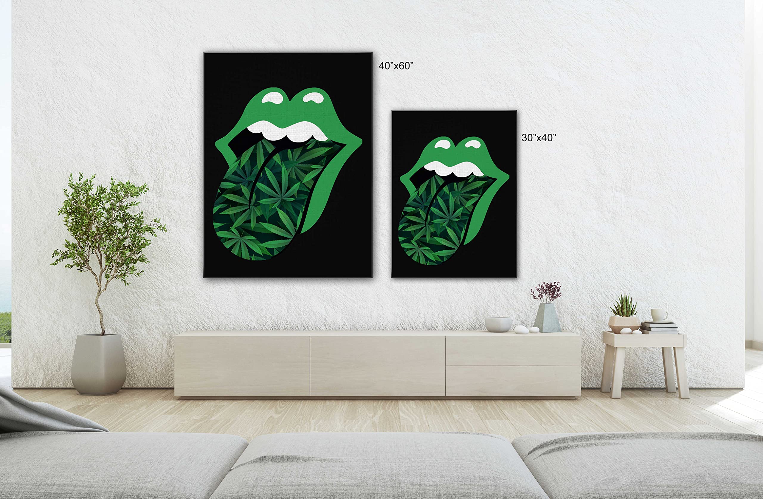 Amazon.com: SpiritualHands Trippy Room Decor, Stoner Room Decor, Hippie  Art, Stoner Pothead Poster Framed Canvas (Tongue, 30" x 40" - Ready to  Hang): Posters & Prints