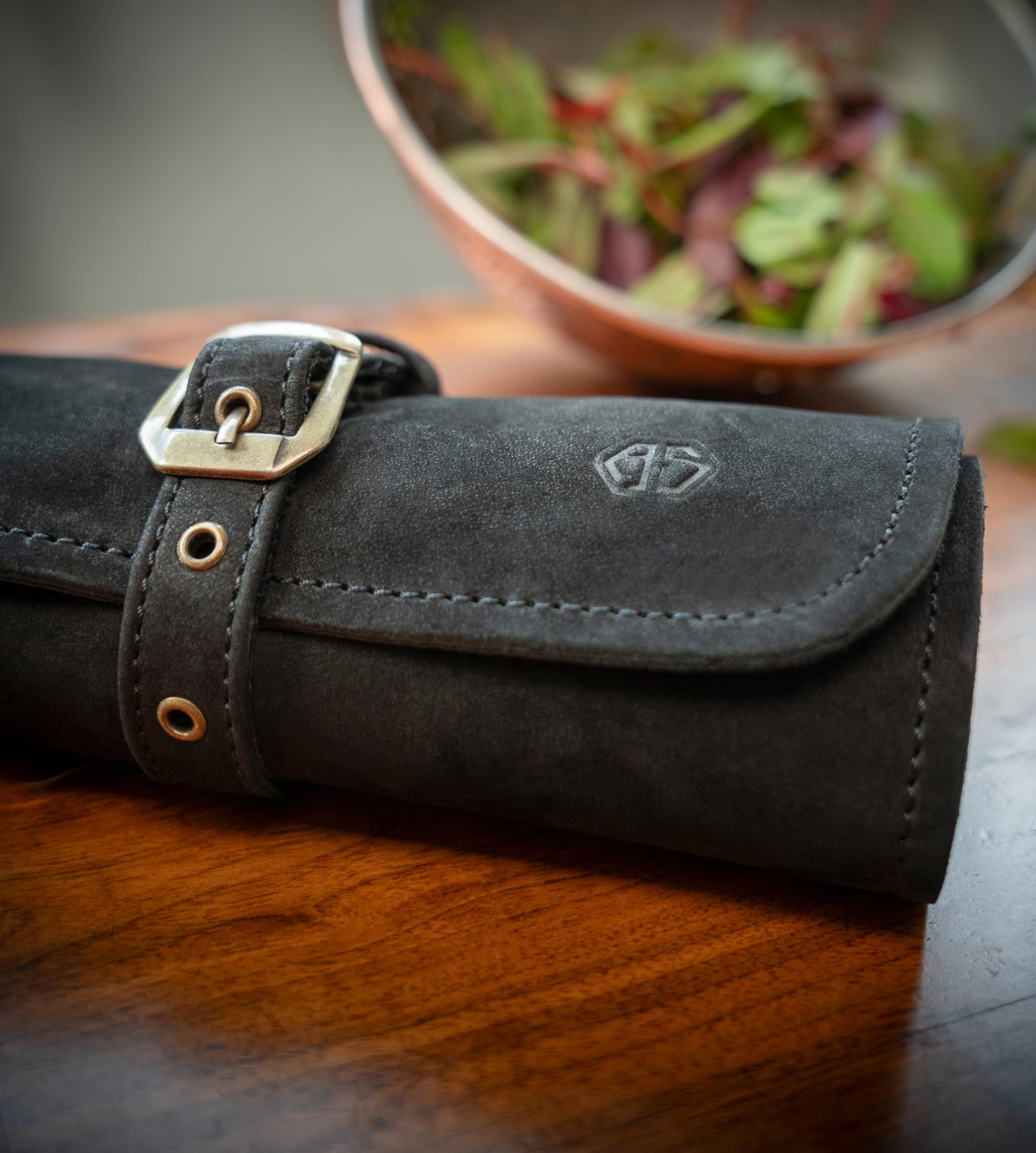 Angus Stoke Sam - Funda de Piel para Cuchillos de Cocinero (Piel, tamaño Grande), diseño de Bolsa