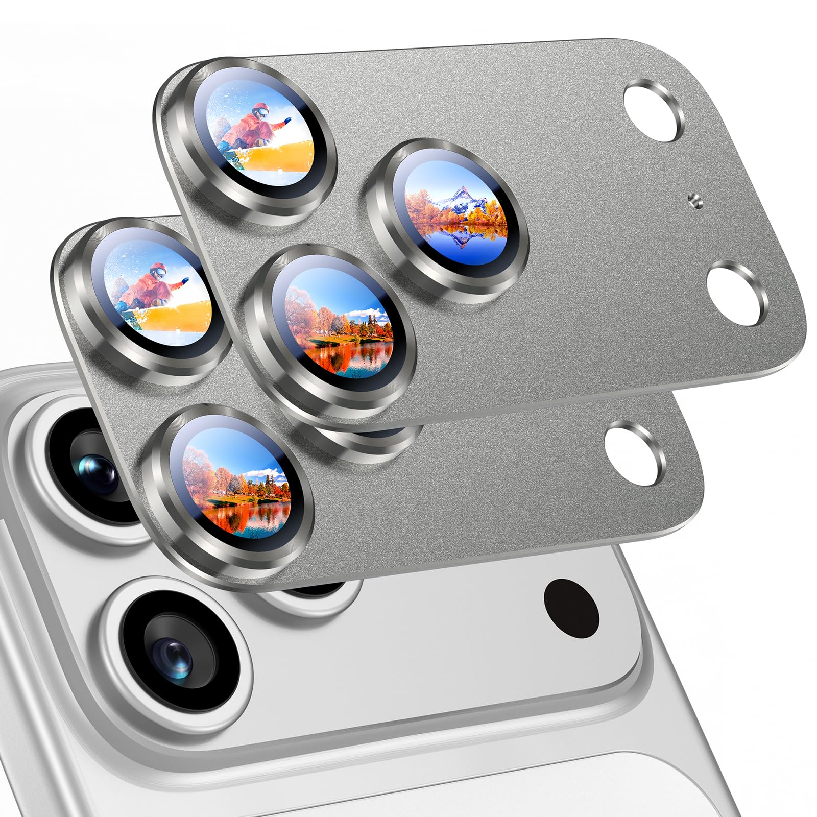 Uyiton for iPhone 17 Pro Camera Lens Protector, Metal Frame Glass Cover