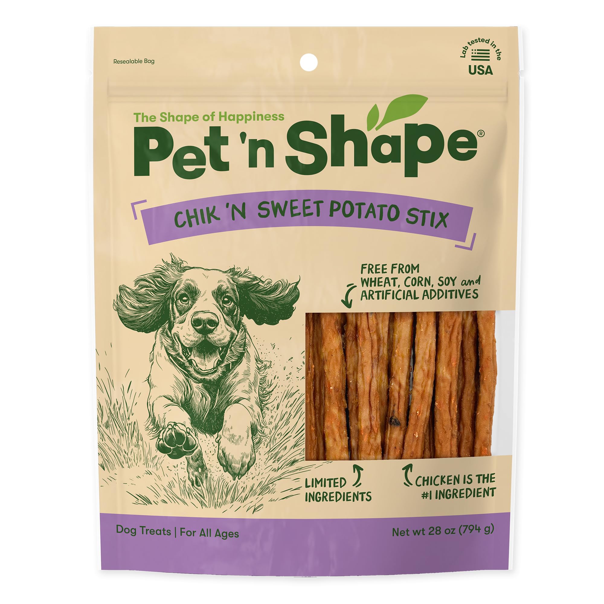 Pet 'n Shape Chik 'n Sweet Potato Stix – Made and Sourced in The USA- Natural Healthy Dog Treats, 28 Ounce