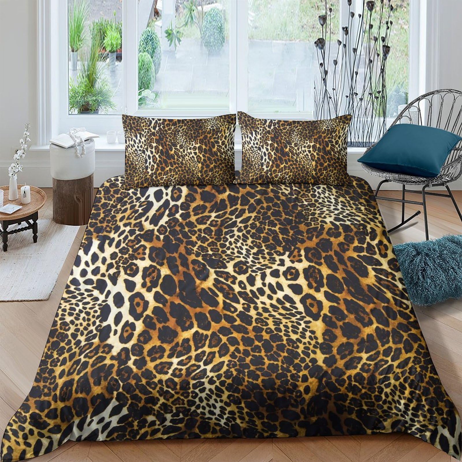Ctjqhvkz Style-8 3D Printed Leopard Pattern Fitted Sheet Microfiber Soft Animal Skin Mattress Cover For Bedroom Dorm Home Decor Single（135X200cm）