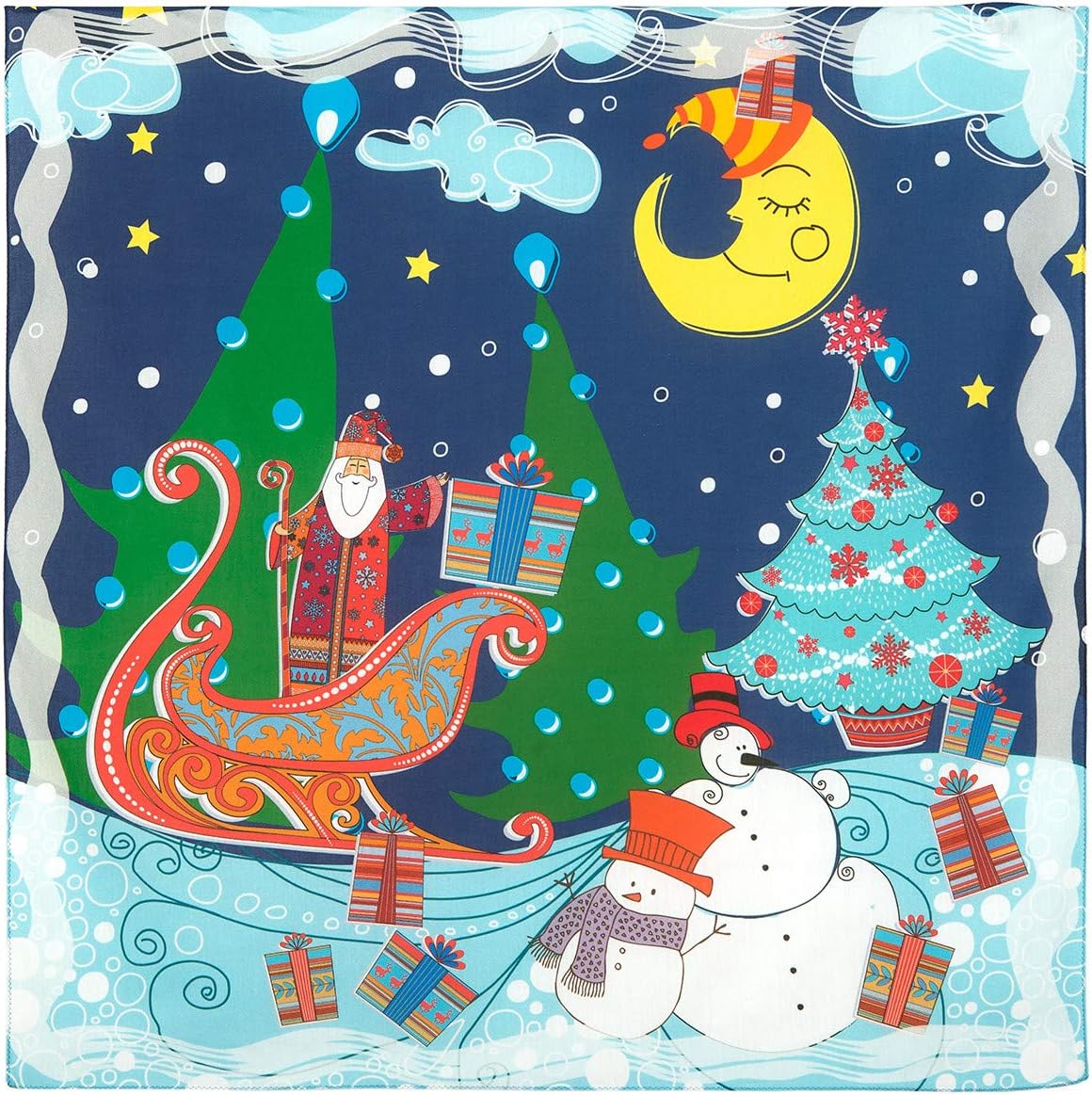 Pavlovo Posad 100% Cotton Evening Shawl and Wrap for Women Cotton Shawl 31х31-inch Scarf Tops Fashion Shawl for Women