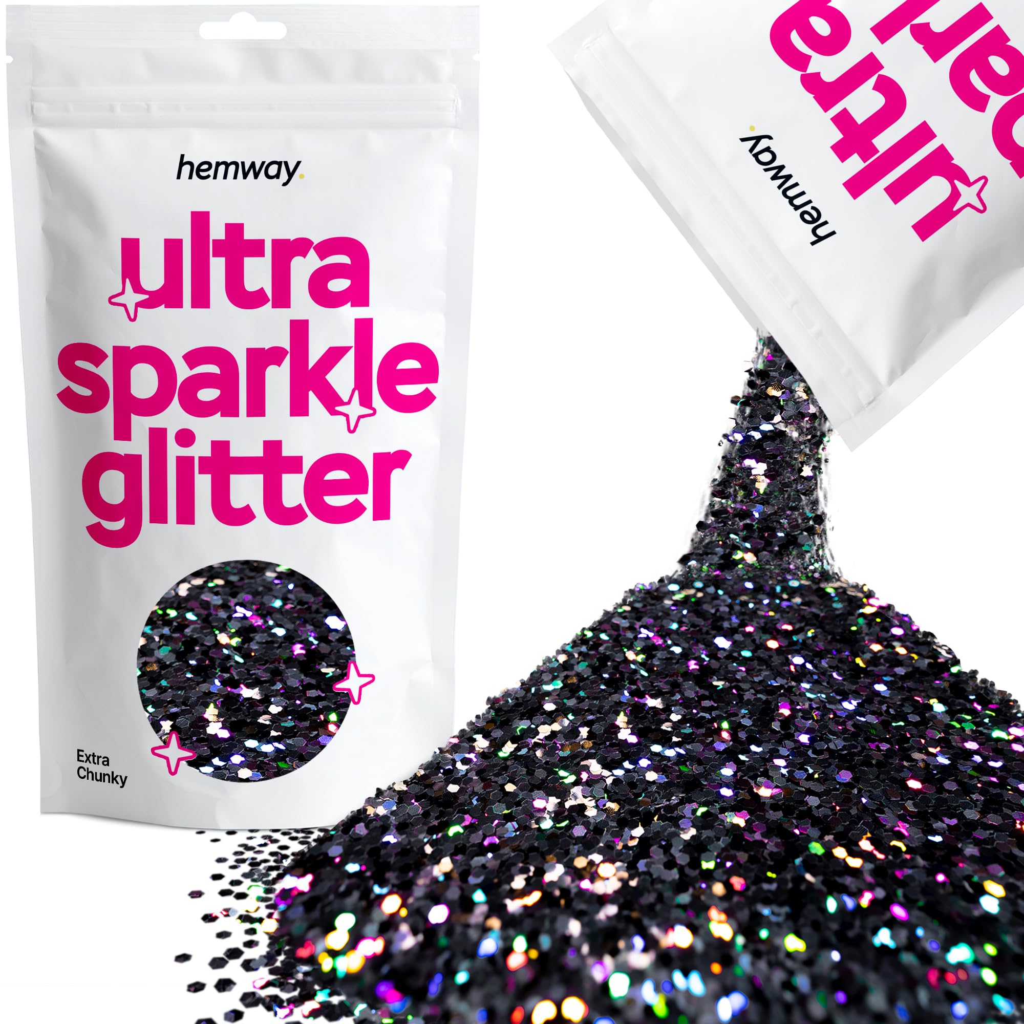 Hemway Ultra Sparkle Glitter Baby Pink Iridescent 100g Fine | Glitter for Arts & Craft, Makeup, Nail Art, Crafting, Card Making, Sparkle Decoration — view 220