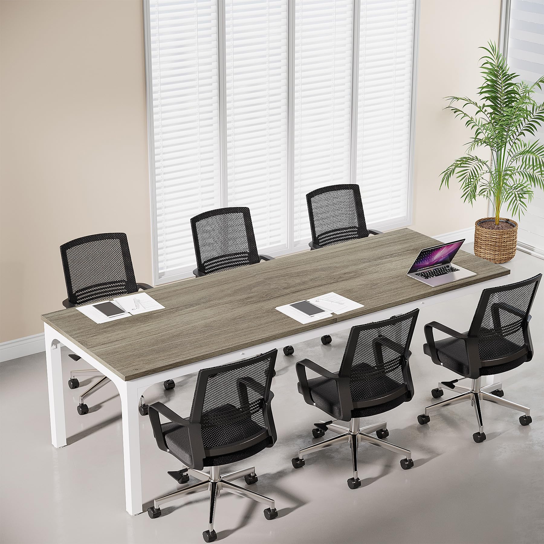 Tribesigns 6.5 FT Conference Room Table, 78.74" W x 27.56" D Large Office Conference Table, Modern Seminar Meeting Table Desk for Boardroom, Meeting