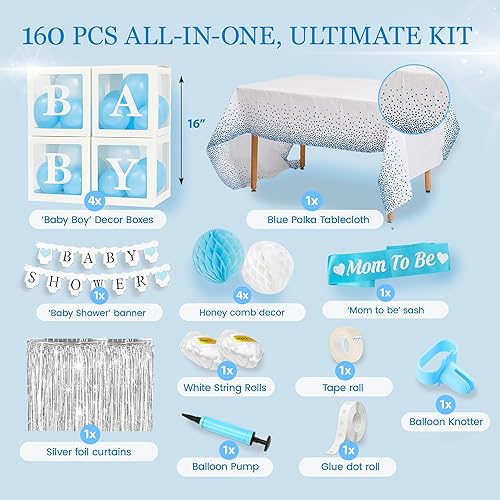 Miniatura 3 de BIMASO Decoraciones de elefante para baby shower para niño, juego de decoración JUMBO todo en uno incluido