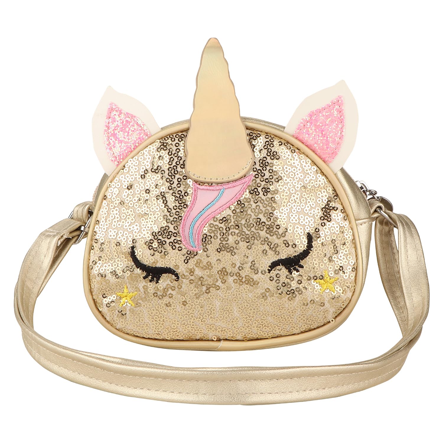 Asthetika Kids Unicorn Glitter Sling Handbag Purse for Girls Kids Adjustable Shoulder Strap Fashion Gift Accessory (Gold) (B0CP828R2M) Amazon Price History, Amazon Price Tracker