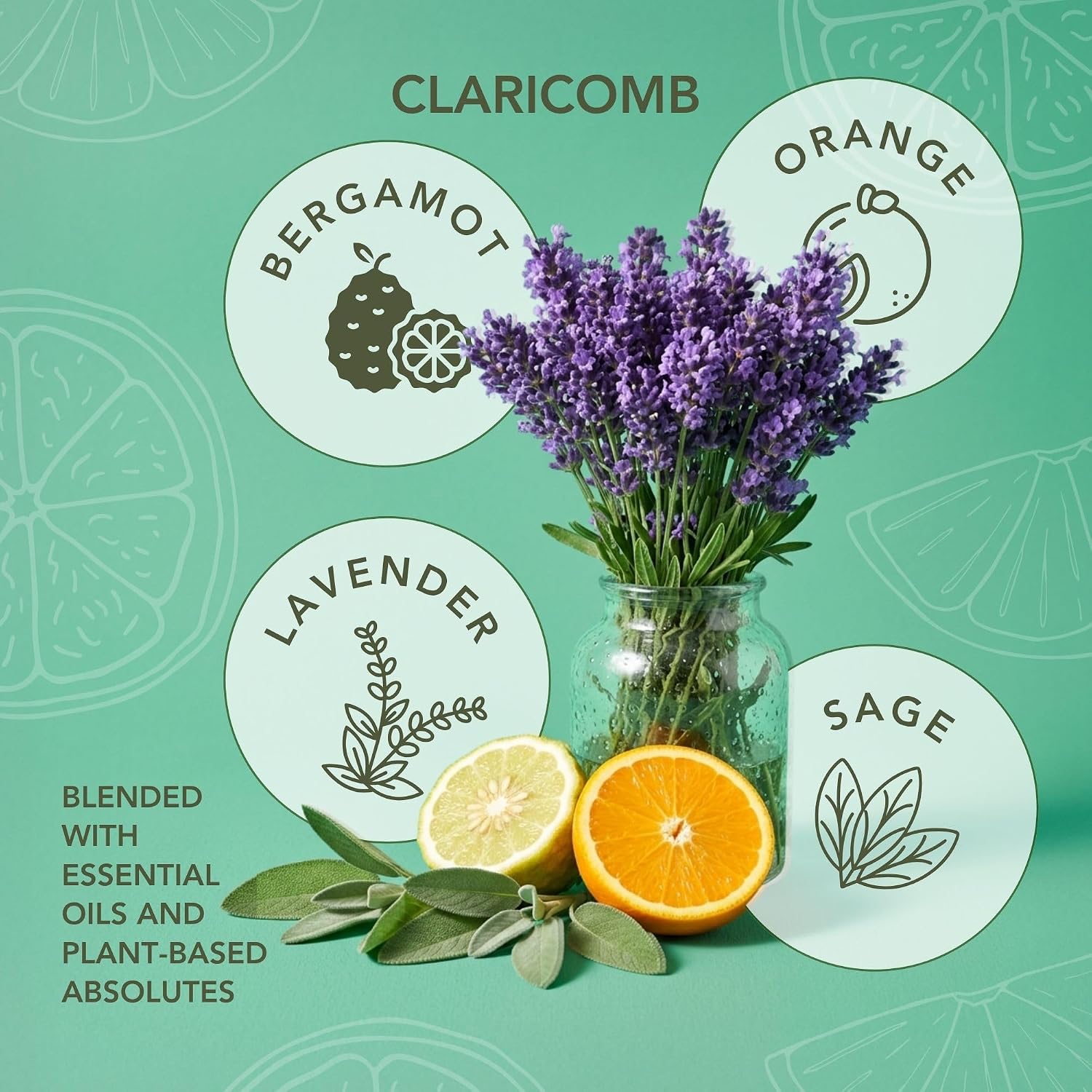 Lavender & Bergamot Essential Oils Beeswax Candle, Fresh & Soothing, 90+ Hr image 4