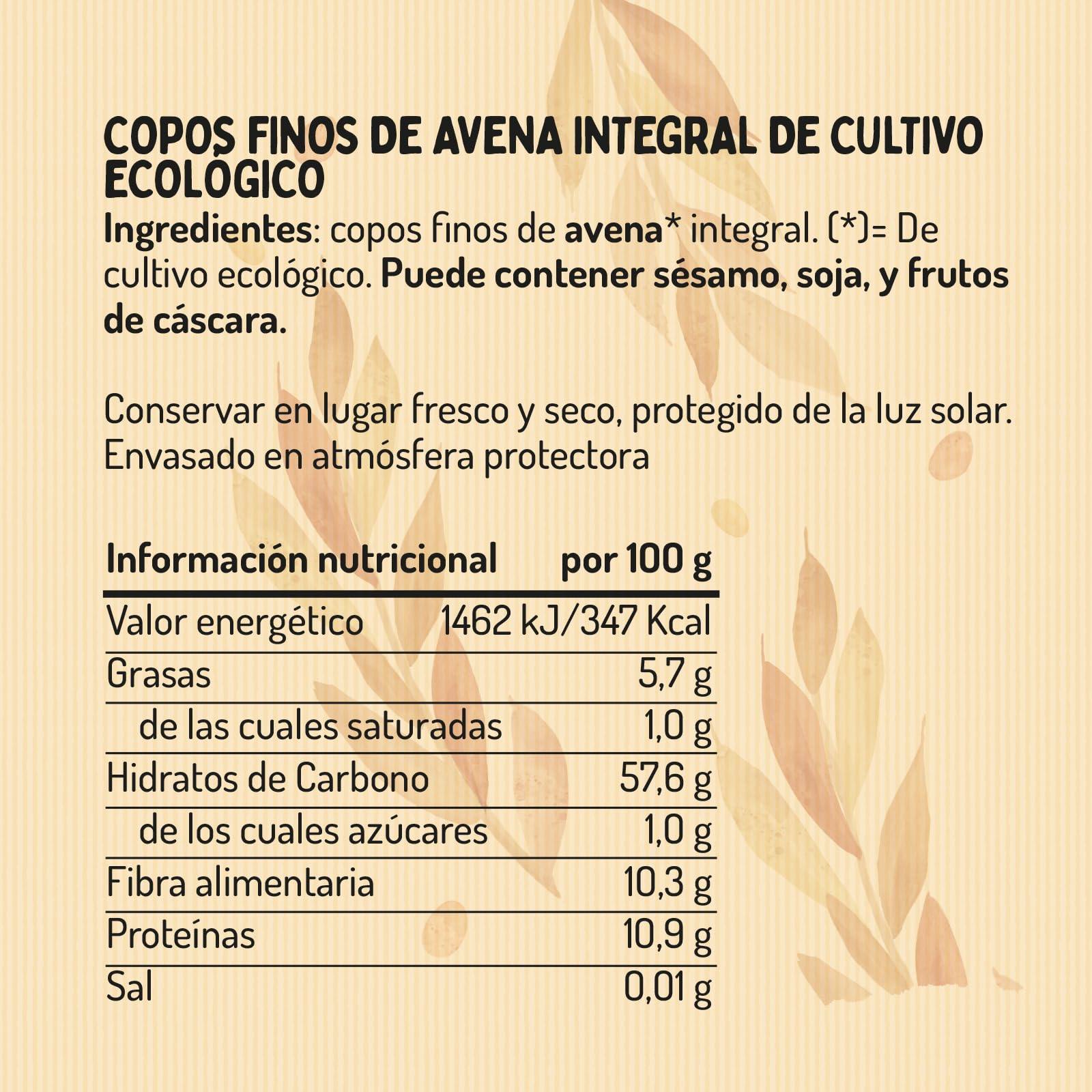 El Granero Integral - Copos Suaves Avena Integral Ecológica - 1 kg - Sin Azúcar Añadido - Aptos para Veganos - Alto Contenido en Fibra y Proteínas - Cereales de Desayuno