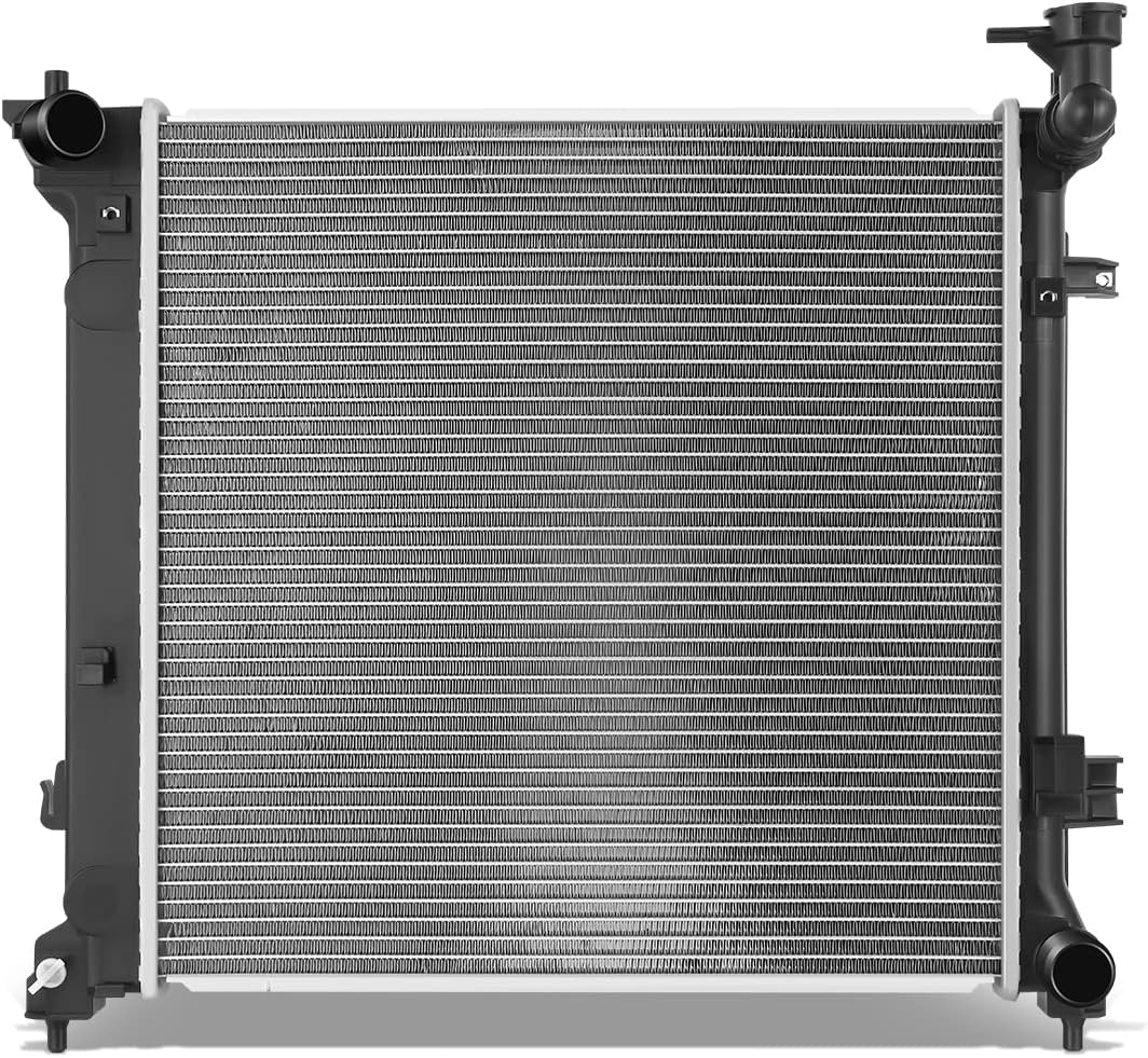 DNA Motoring OEM-RA-2387 OE Style Direct Fit Aluminum Core Radiator Compatible with 01-06 Elantra / 03-08 Tiburon AT, 25-15/16" W X 14-3/4" H X 5/8" D, 1-5/16" Inlet, 1-5/16" Outlet