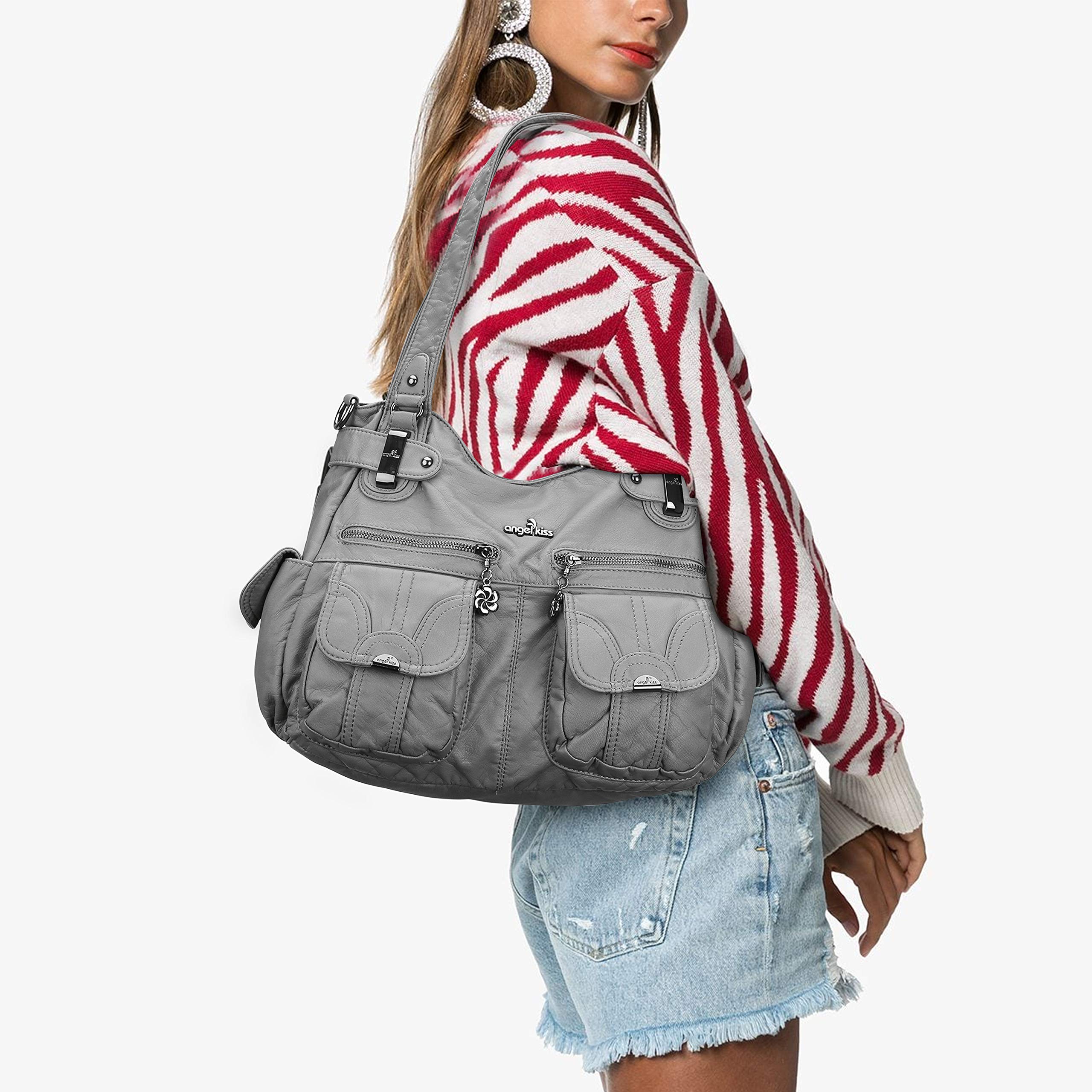 Angel Kiss Cuir Sac à Main Désign/Epaule/Bandoulière/Large Capacité 8 Petites Poches Pour Filles/Femmes