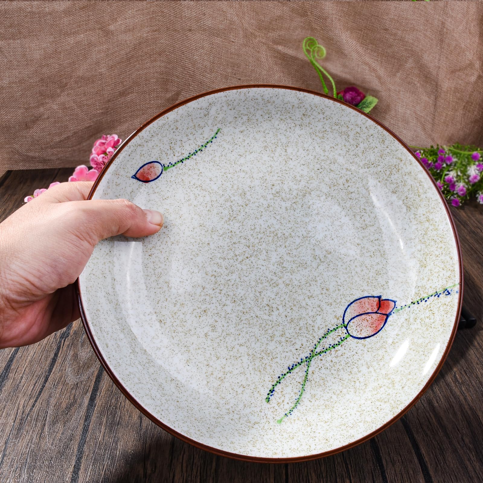 Lot de 4 assiettes japonaises en céramique (YPL, 17,8 cm)