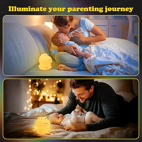 Miniatura 6 de Luz nocturna de dinosaurio, bonita lámpara de noche de dinosaurio para guardería, 200 horas por carga, control táctil portátil, luz nocturna de