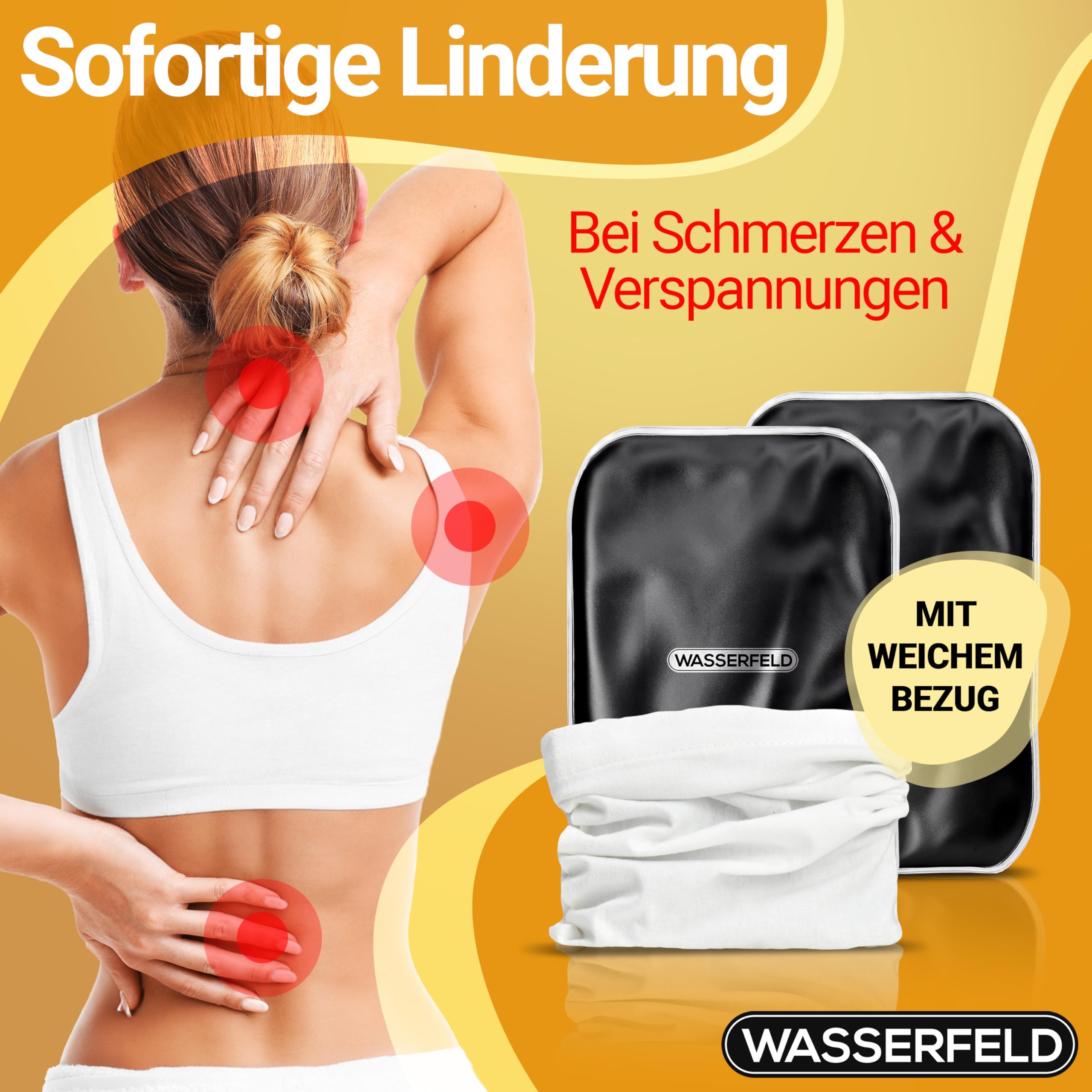 WASSERFELD® Moorkissen für Mikrowelle XXL - Therapeutisches Wärmekissen zur natürlichen Linderung von Schmerzen und Verspannungen in Nacken, Schulter, Rücken oder Bauch