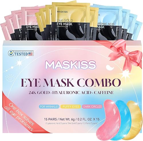69% off promo code for Maskiss Under Eye Patches (15 Pairs), Eye Patches for Puffy Eyes and Dark Circles, 3 Colors Eye Masks Gift Set for Undereye on Amazon