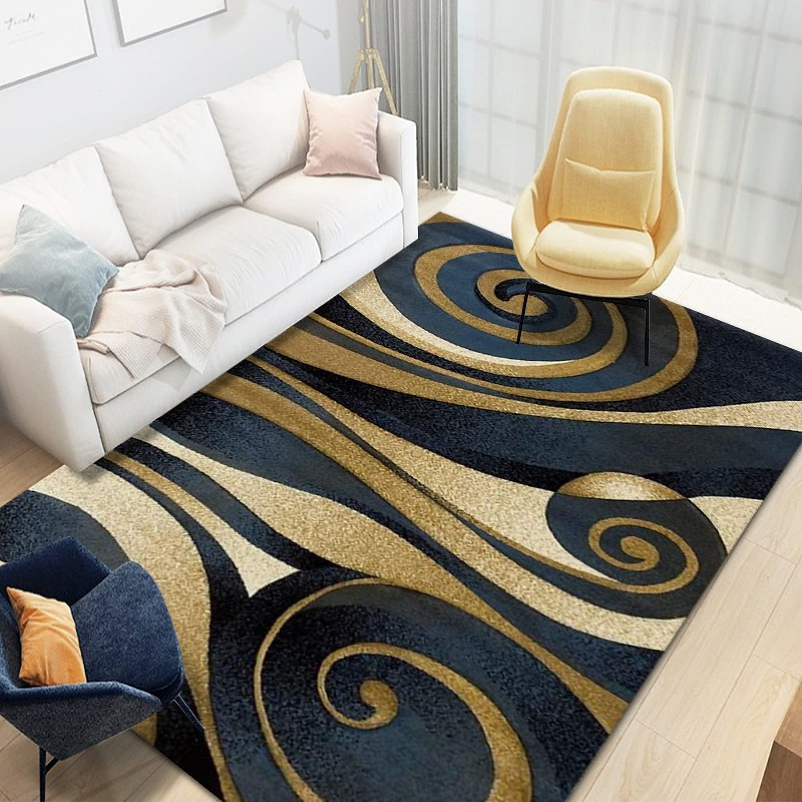 Tapis lavable bleu pour chambre bebe fille qui simplifie le nettoyage