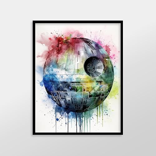 Miniatura 4 de Impresión artística de acuarela de Star Wars, impresiones artísticas giclée de alta calidad, decoración estética de pared de Darth Vader Yoda