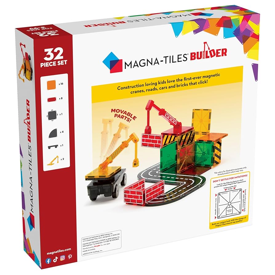 新品　マグナタイル MAGNA-TILES ビルダー 32ピース Amazon.com: MAGNA-TILES Classic 32-Piece Magnetic