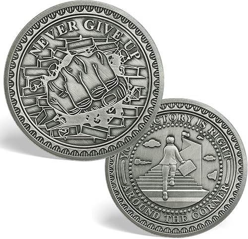 Regalos inspiradores que nunca te rindas, monedas de desafío, regalos motivacionales para mujeres y hombres, premios de incentivo para familiares,