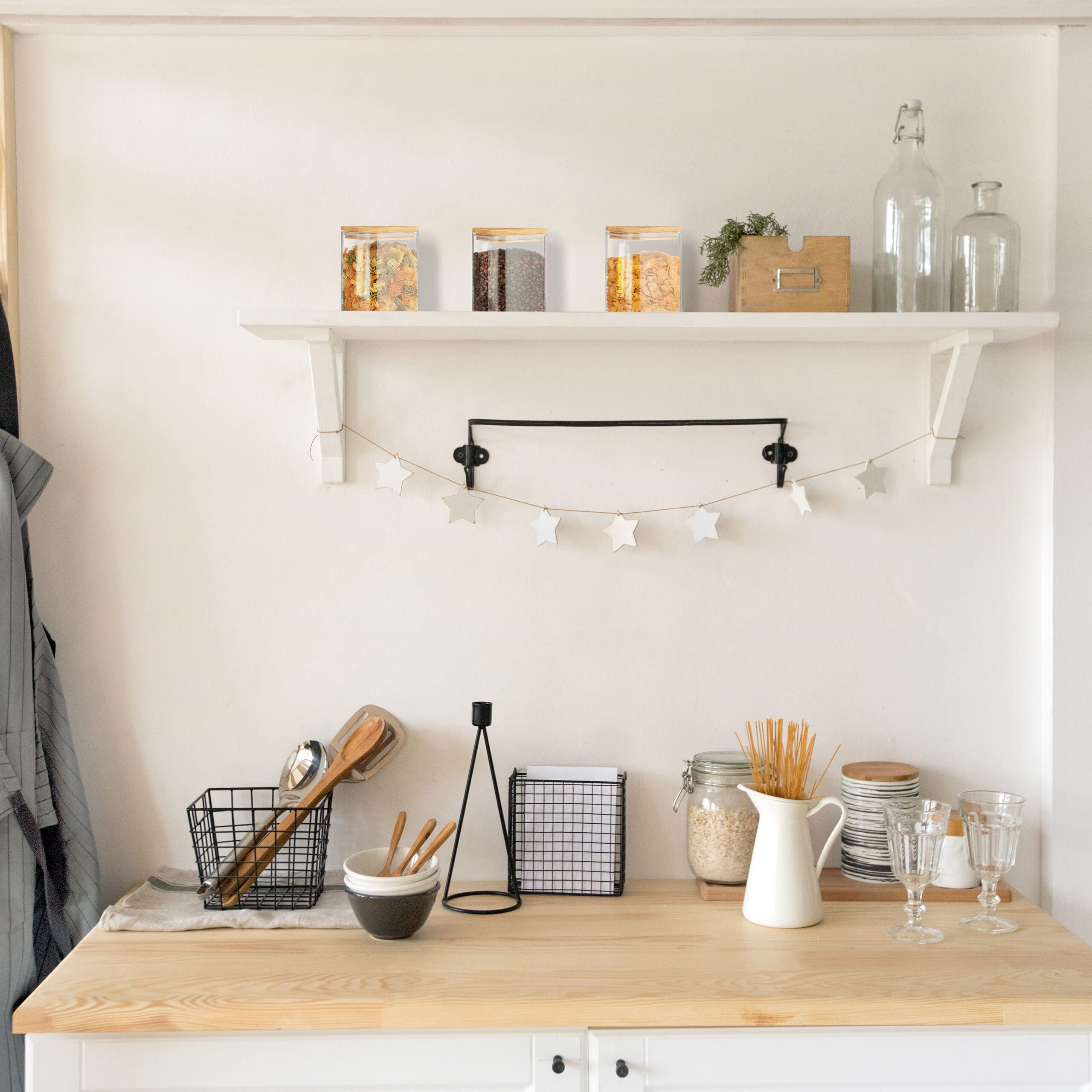 Relaxdays Vorratsgläser Mit Bambusdeckel - 3er Set Eckige Glasdosen, 600 Ml, Luftdicht