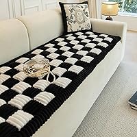 Vista 9 de Funda de sofá divertida mágica, mullida e impermeable para perros, a cuadros, color crema, cuadrada, grande a cuadros, para mascotas, funda de sofá