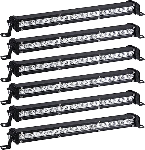 6 barras LED de 14 pulgadas, barra LED de fila de señal automotriz a granel, barra LED de 36 W 3600 lm Ip67, impermeable, delgada, todoterreno, luz