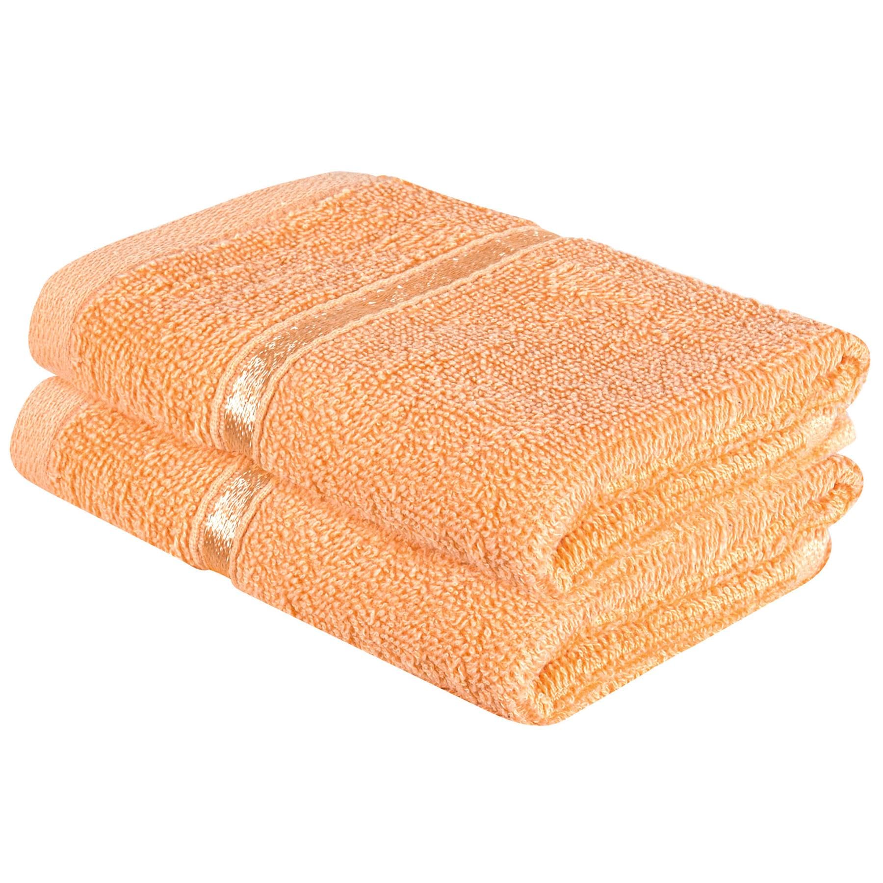 A2Z Luxurious 100% Cotton Peach Color Towels 500 GSM Soft Absorbent Set Of 2 Face Towels (30x30 cm)