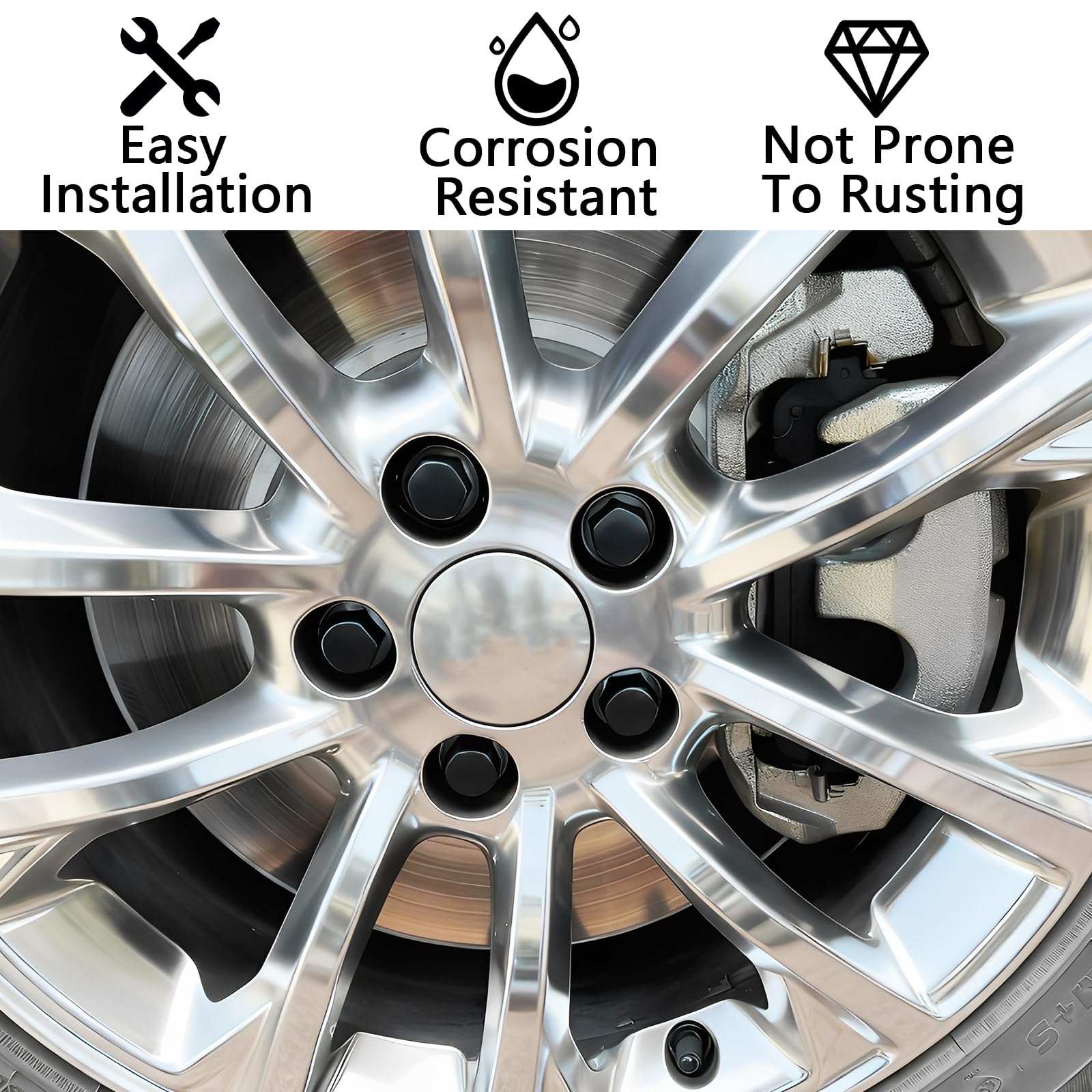 20 Pezzi Dadi Ruota M12x1.25 Compatibili con Jeep Compass 2018-2024 Cherokee 2014-2013 Chrysler 200 2015-2017 Dodge Dart 2013-2016 – Dadi a Esagono 19mm, Gambo 28mm, Finitura Cromata Set di Dadi