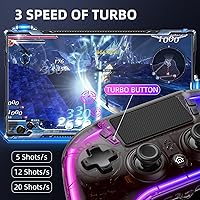Vista 5 de Honghao Custom Controllers For PS4 with Hall Trigger and 8 Color Changing LED Lights, Wireless PS4 Remote Dual 4 Shock Aimbot Joystick Controller