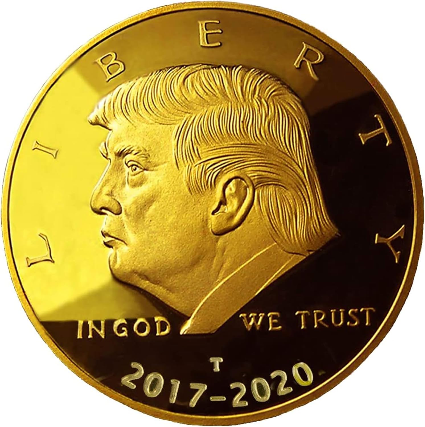 Trump 2017-2020 Gold Coin Set, Velvet Case, 4 Year Collector’s Edition, Commemorative Gold Plated Replica Challenge Coin w/Cert. of Authenticity (Velvet 17-20)