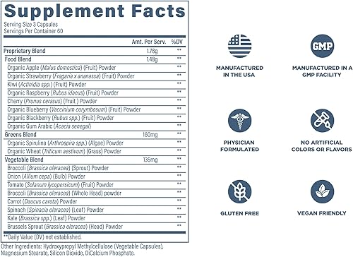 Miniatura 5 de Revive MD Suplemento Daily Greens para hombres y mujeres, mezcla de superalimentos y antioxidantes con enzimas digestivas, prebióticos y probióticos