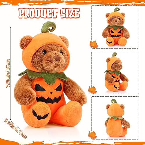 Miniatura 2 de HyDren 2 piezas de oso de Halloween de animales de peluche suaves en disfraz temático de Halloween, lindo juego de peluche para niños y niñas,