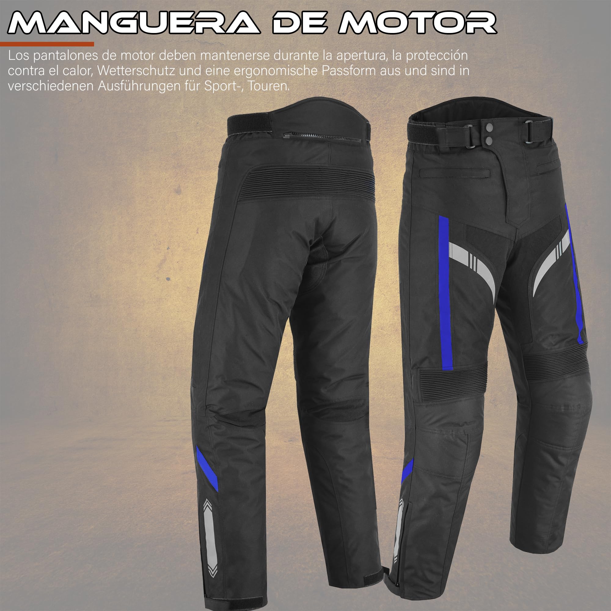 Pantalones de Moto Hombre, Pantalones Protectores de Tejido Cordura Impermeables, Pantalones de Moto con Armadura extraíble