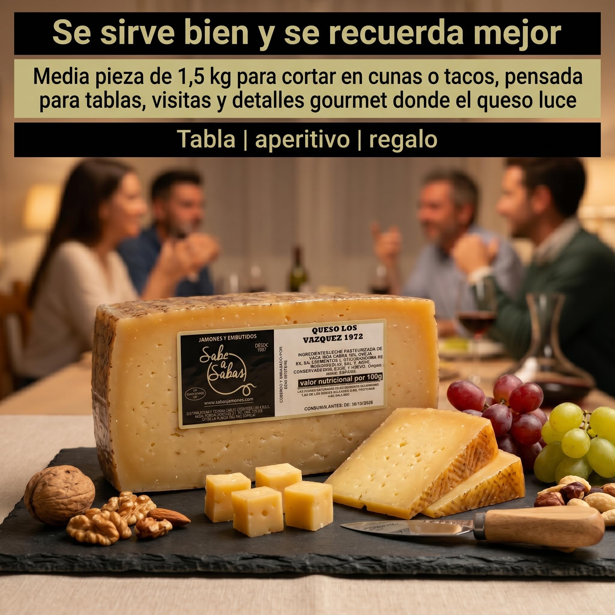 Queso Añejo Curado Mezcla Madurado en Aceite de Oliva Medio Queso 1,5 Kg