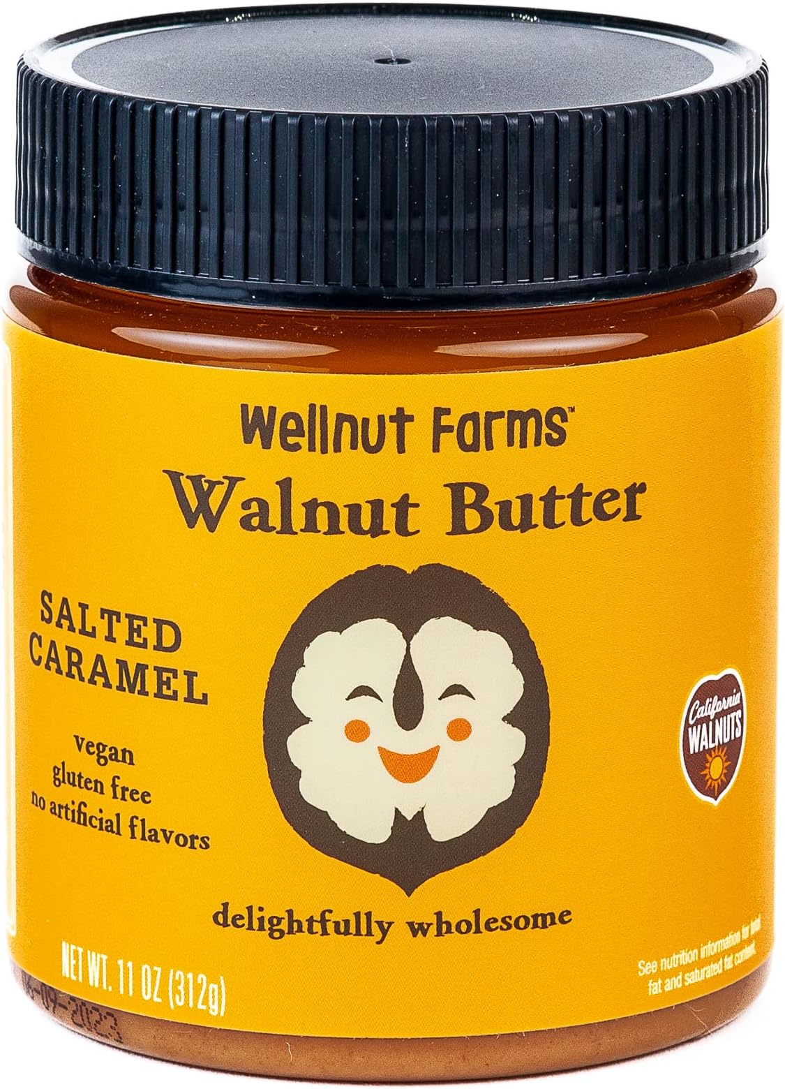Walnut Butter - All Natural Walnut Butter Spread - Plant Based Omega 3 Nut Butter - Vegan, Keto Friendly, Gluten Free - Salted Caramel (11 oz)