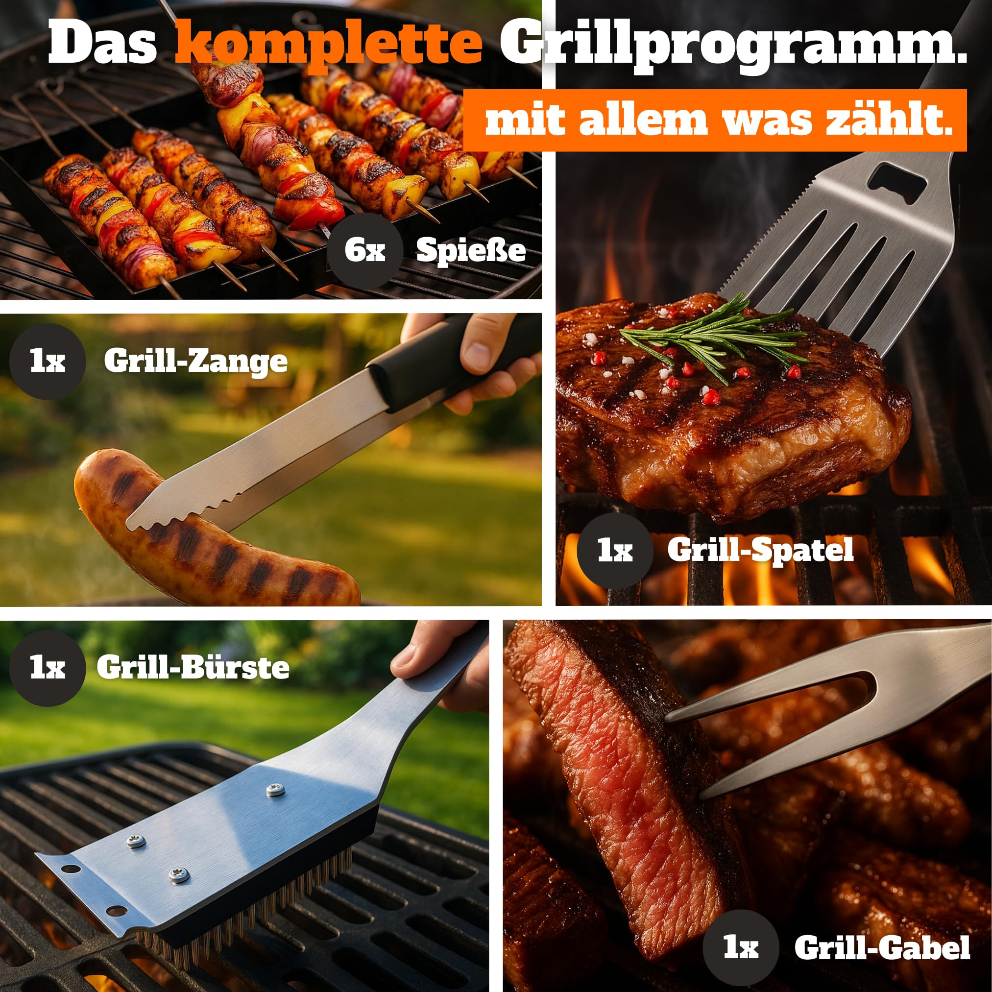 Zestaw narzędzi do grillowania dla mężczyzn, zestaw narzędzi do grillowania ze stali nierdzewnej, szpatułka i szczotka do czyszczenia 3 w 1, idealny zestaw do grillowania dla mężczyzn