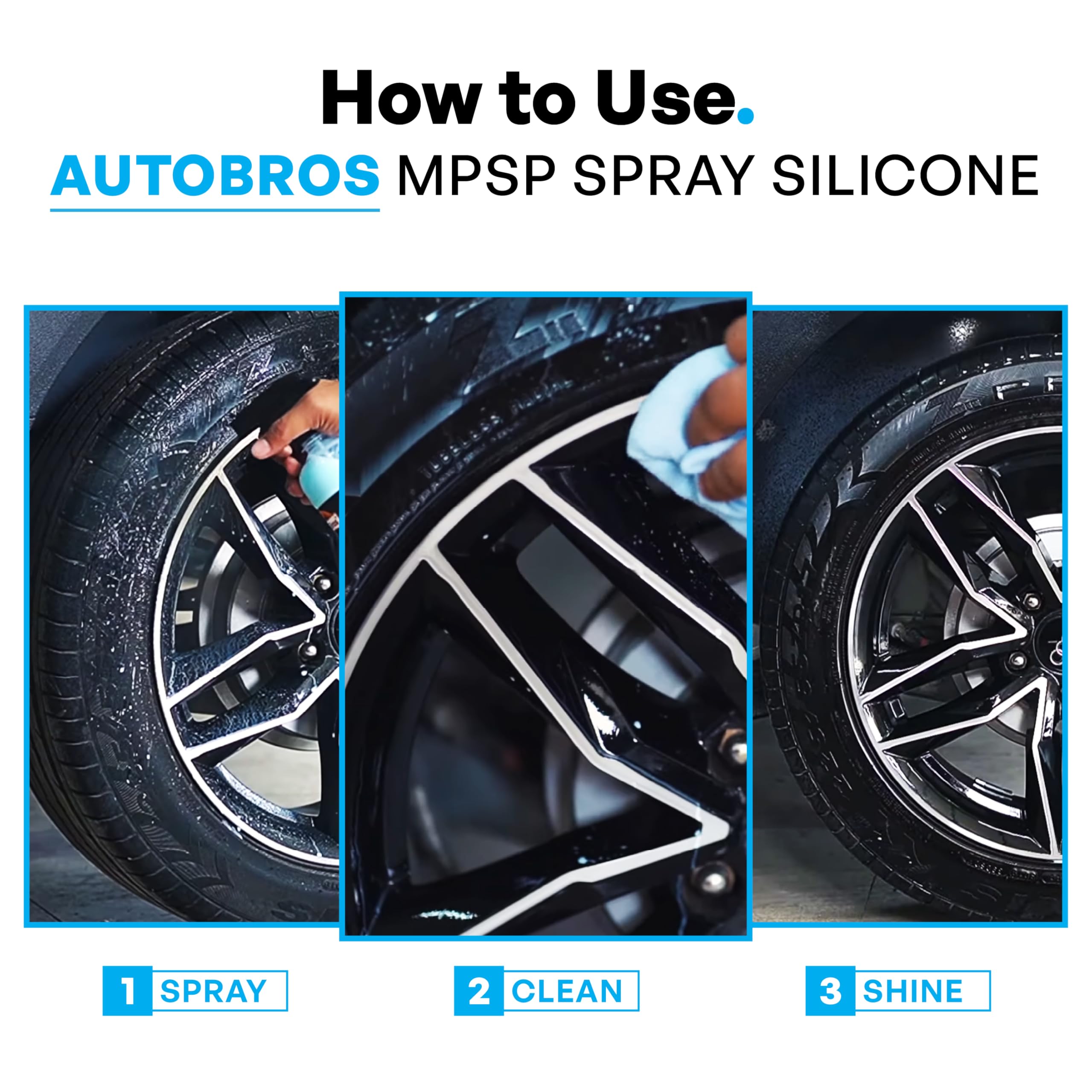 AutoBros Spray Tyre & Dashboard Polish - 5Ltr | Professional Formula for Car Tyres, Dashboard, Plastic, Vinyl & Leather | High Gloss Finish | Non-Sticky Dust-Resistant Polish 1