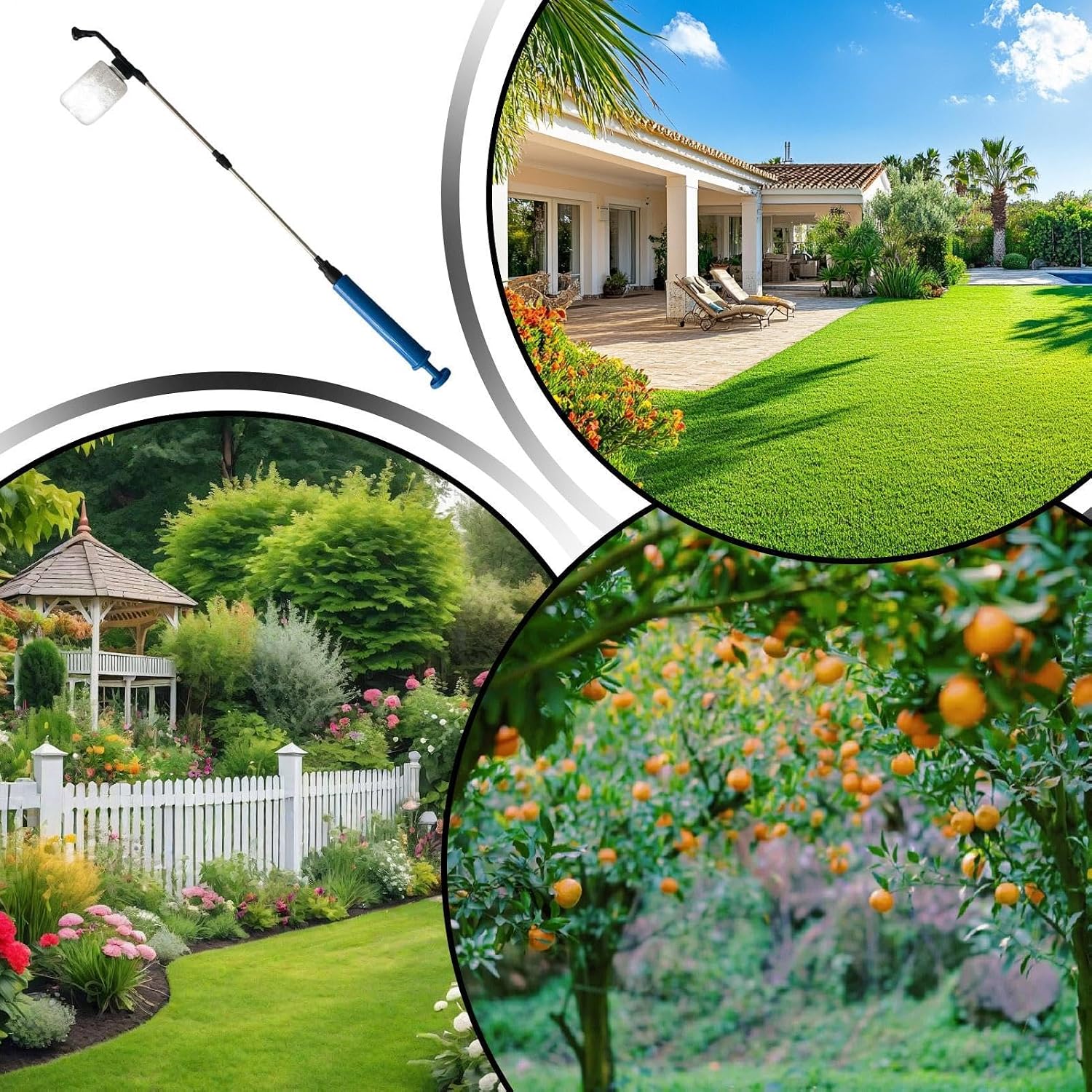 Diatomaceous Earth Powder Duster - Outdoor Dispenser with Telescopic Rod, Push Pull Garden Powder Duster with Transparent Tank for Backyard Patio Greenhouse Orchard Farm Agriculture Appli