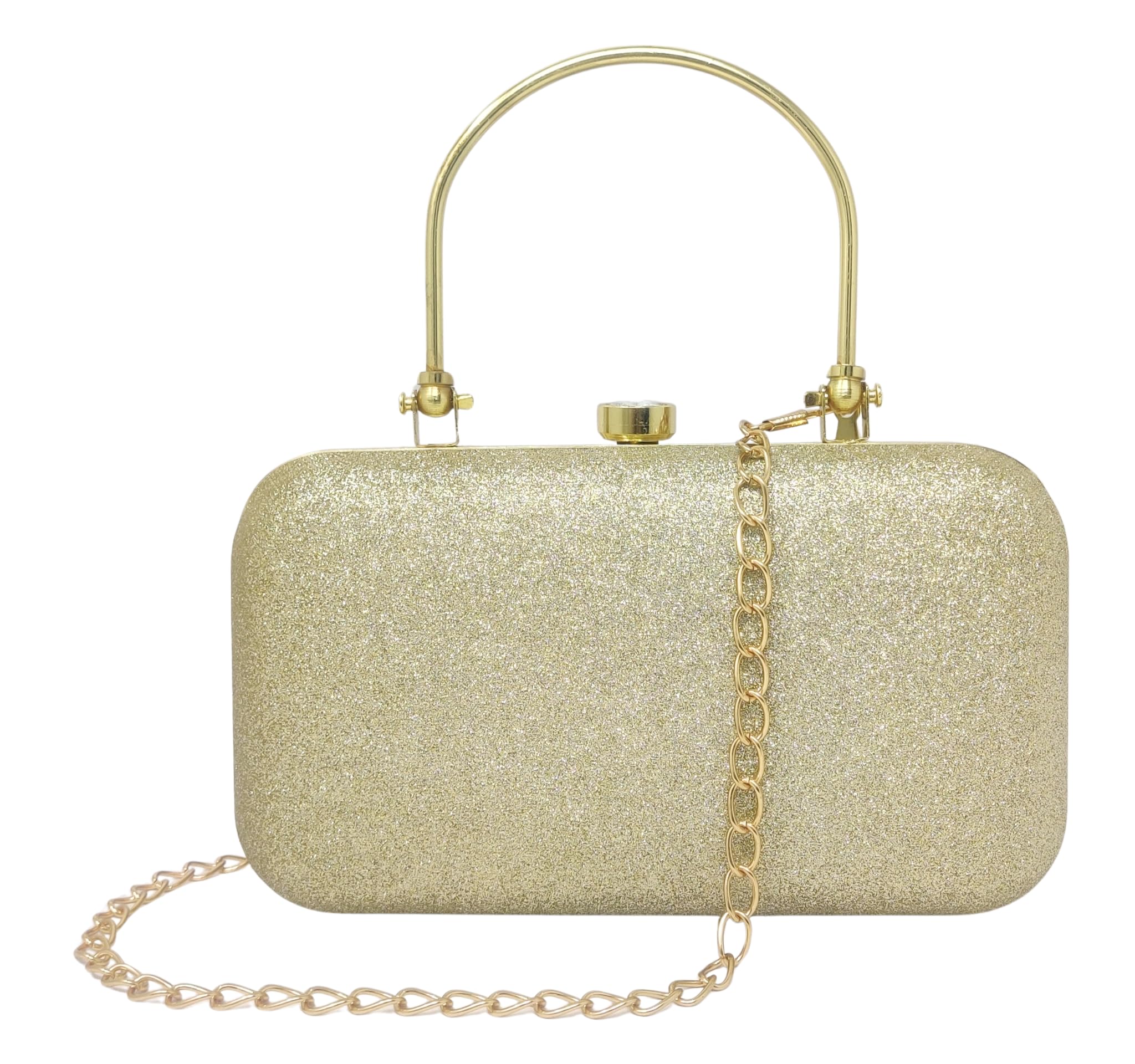 Evening Clutch Purse with Chain Strap, Metal Handle, Formal Party, Casual, Wedding Bag for Women & Girls-image-24