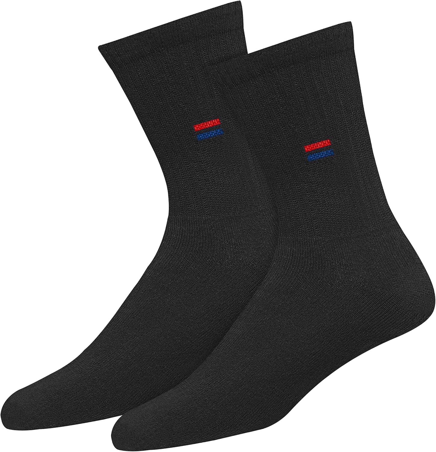 NAVYSPORT Men's Solid Cotton Cushion Comfort Crew Socks, Pack of 3