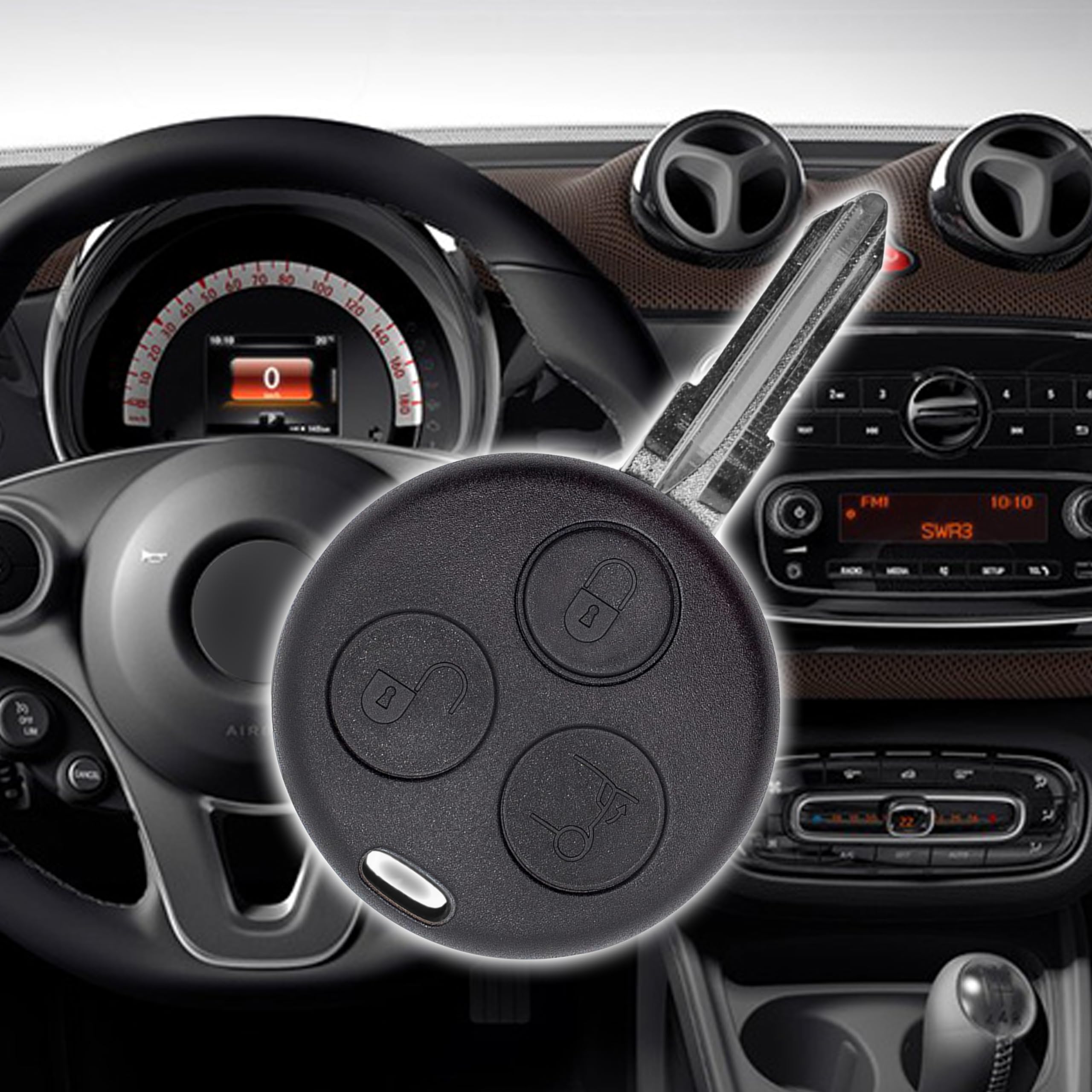 Guscio Telecomando Auto per Mercedes Benz Smart ForTwo 450 3 Tasti Pulsanti