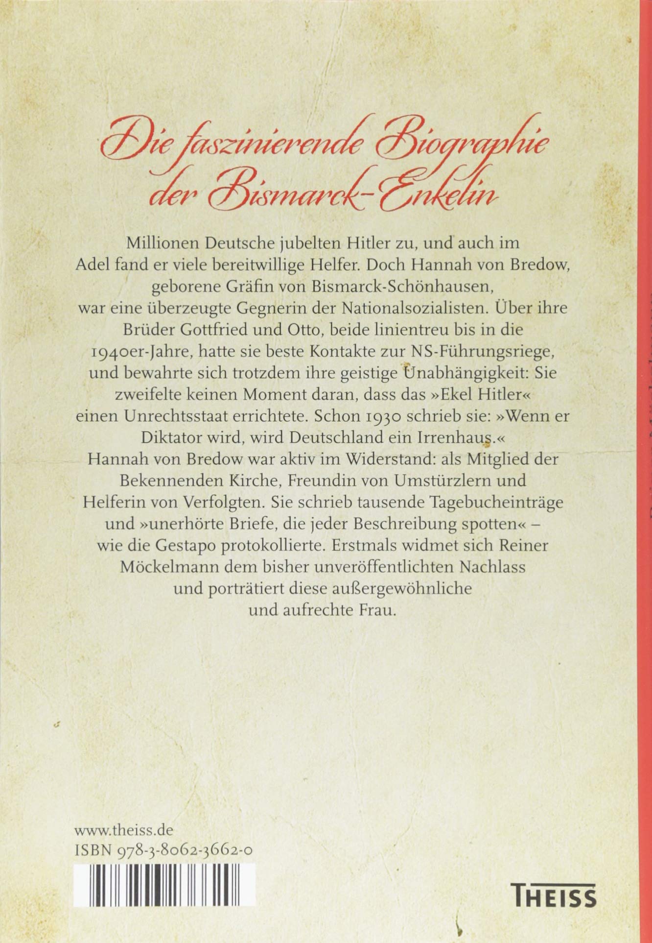 Hannah von Bredow: Bismarcks furchtlose Enkelin gegen Hitler