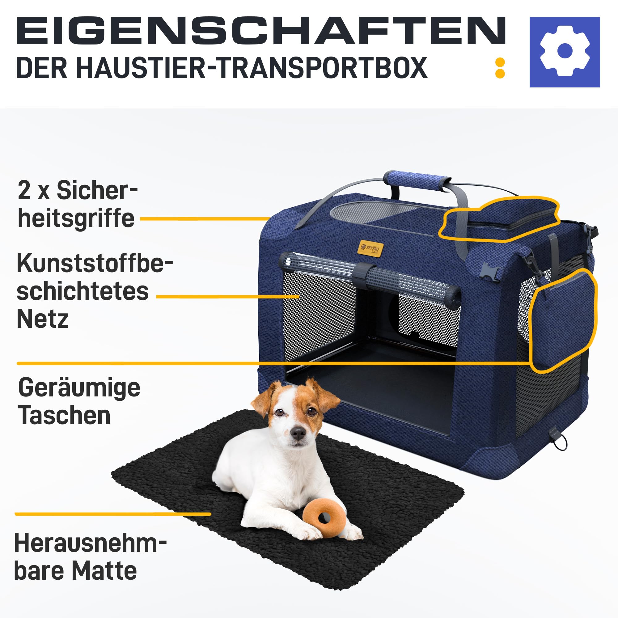 PetProved Dog Travel Crate Dog Carrier Pet Carriers for Dogs Large Dog Car Crate Carrier Collapsible Dog Crate Foldable Crates for Cars Travel Carriers