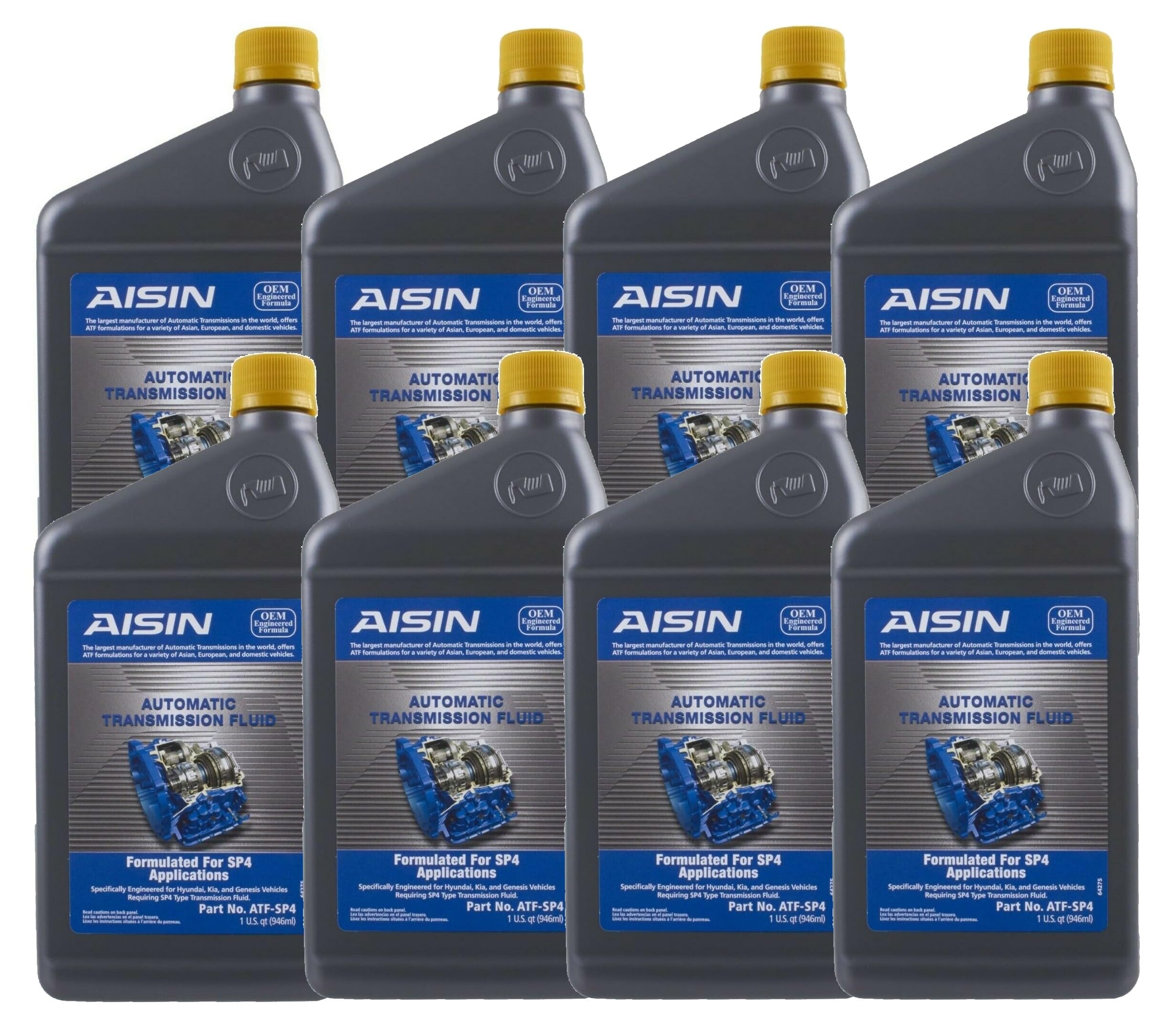 Aisin Set of 8 Auto Trans Fluids ATFSP4 for Hyundai Accent Elantra Kia Forte
