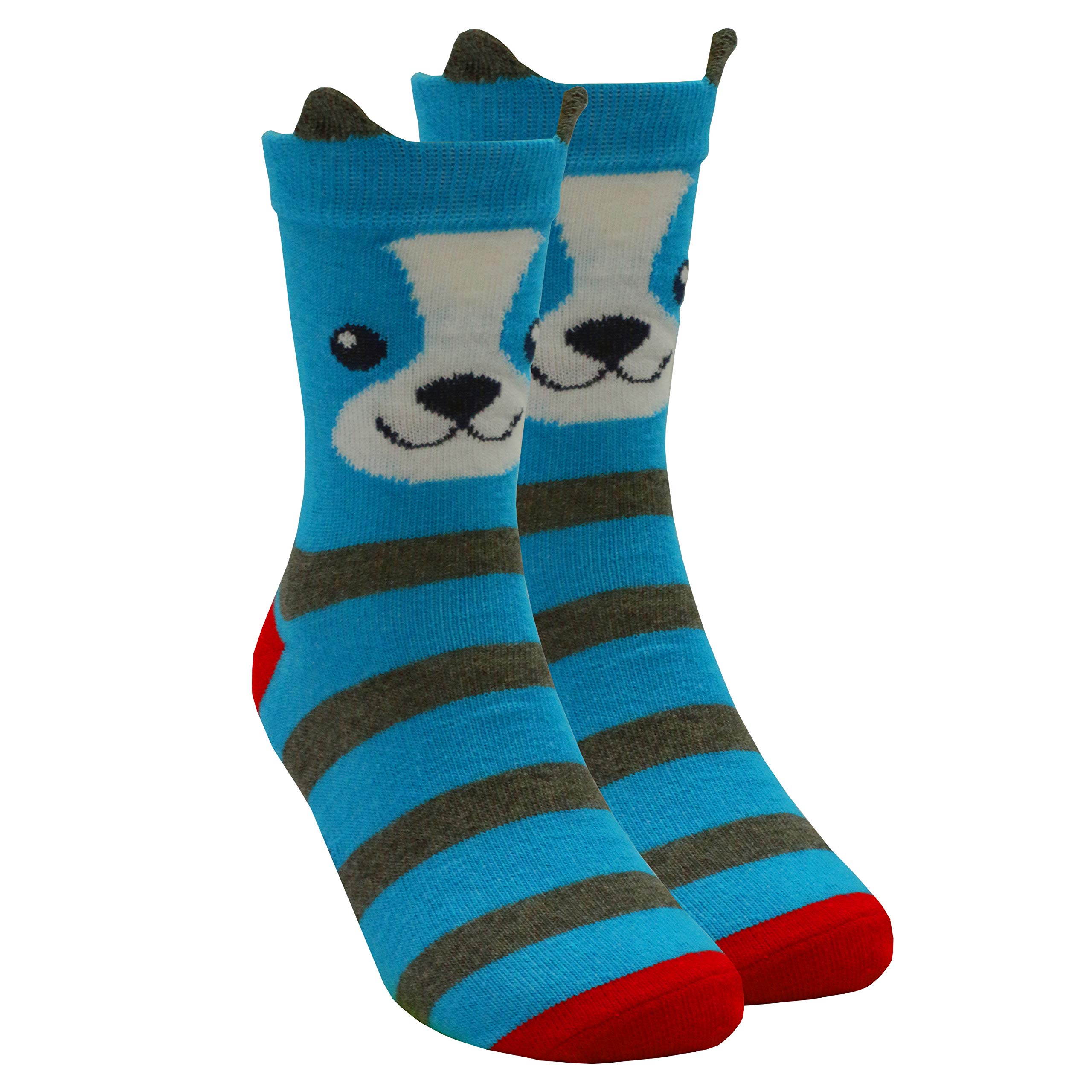 Metzuyan Boys Dog Blue Monsters Cute Colorful Funny Odd Cool Socks Novelty Cotton Rich Ears 9-12