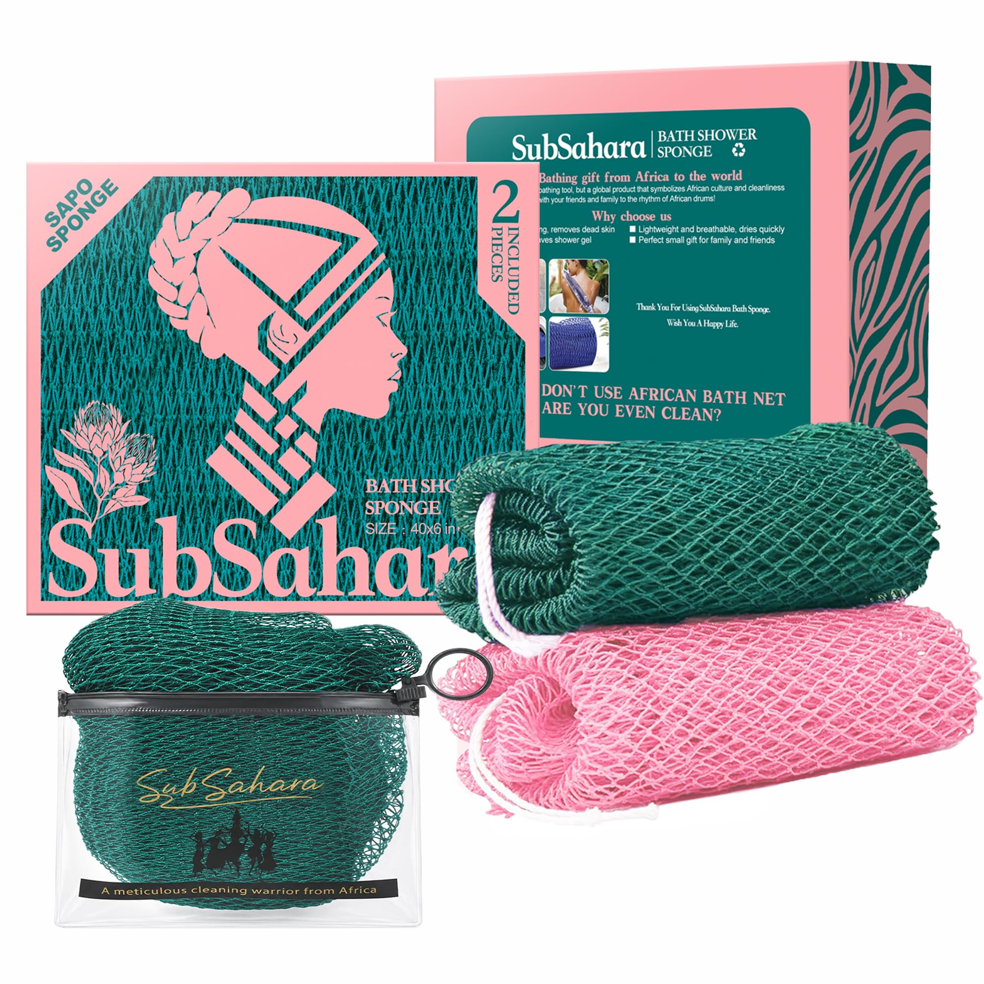 African Net Sponge - Exfoliating Body Scrubber (2 Pack) -10