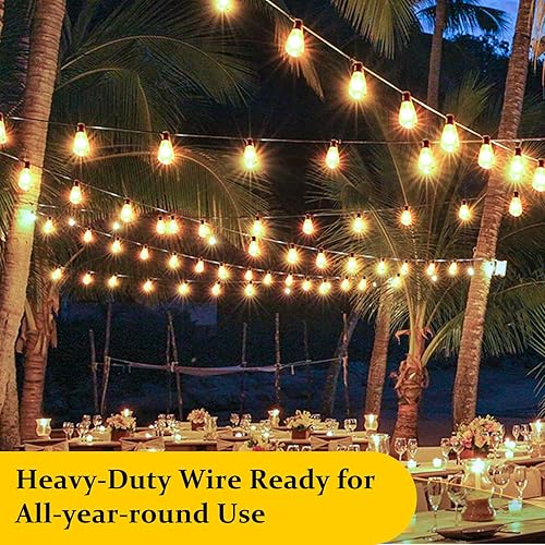 Miniatura 5 de Hotomely Guirnalda de luces LED para exteriores de 60 pies con 31 bombillas Edison vintage ST38 inastillables de 2700 K, luces colgantes exteriores