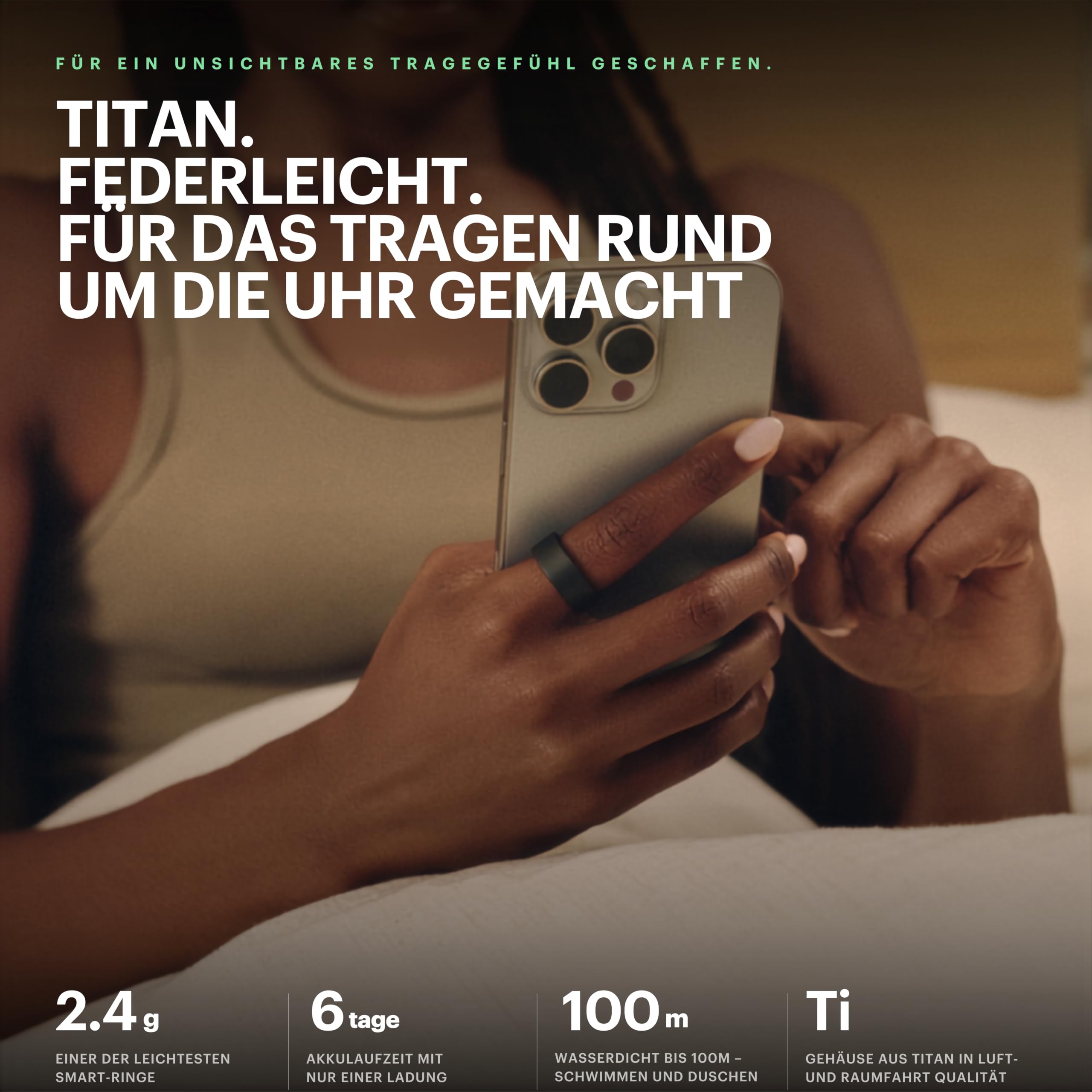 ULTRAHUMAN Ring AIR – Smart Ring für Damen und Herren | Schlaf, Fitness, HRV -Tracking, Stressanalyse & Zyklusüberwachung | Kein ABO | Bis zu 6 Tage Akkulaufzeit | (Größe 12)