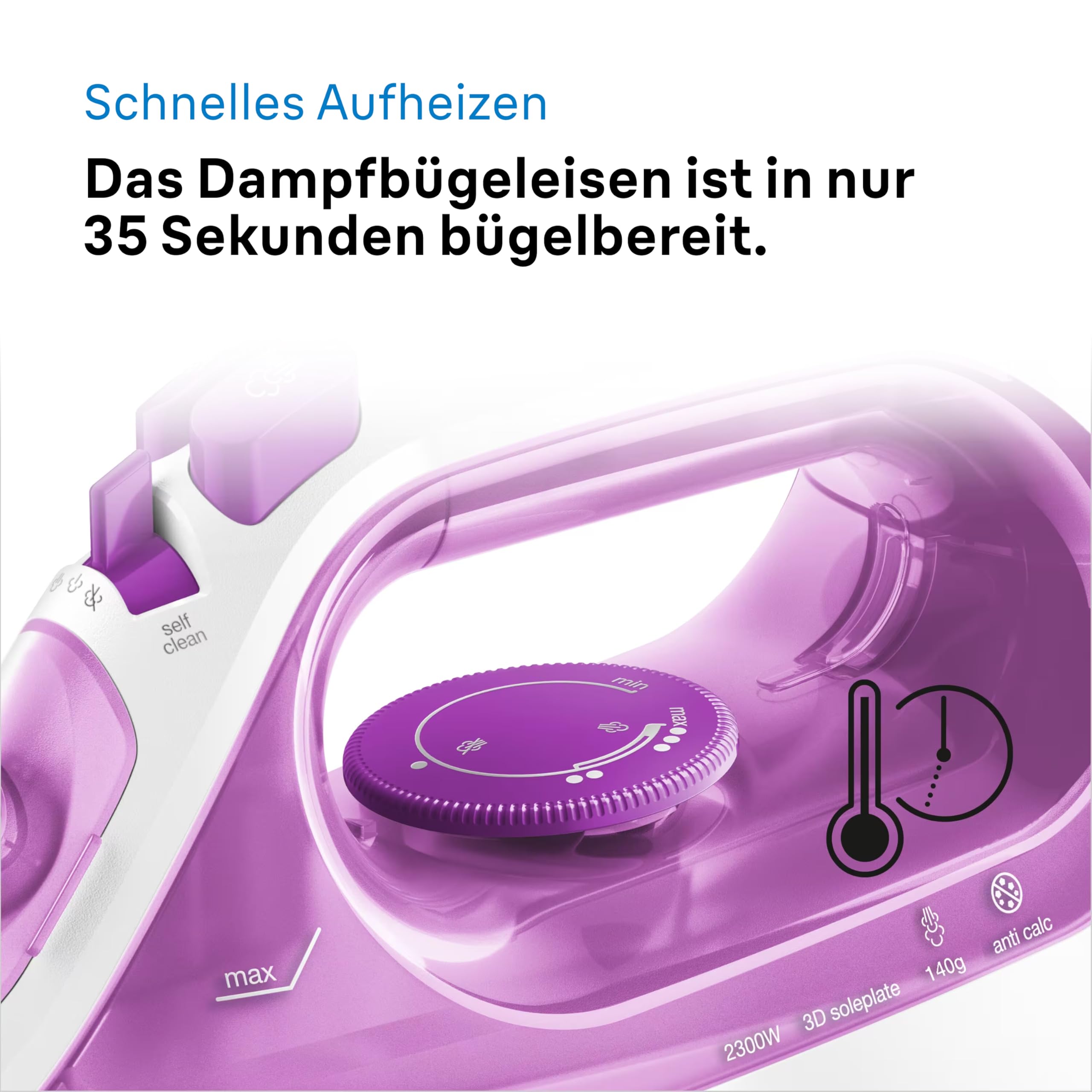 Braun TexStyle 3 SI 3030 PU Dampfbügeleisen - Bügeleisen mit FreeGlide 3D Bügelsohle 140 g – Bild 5