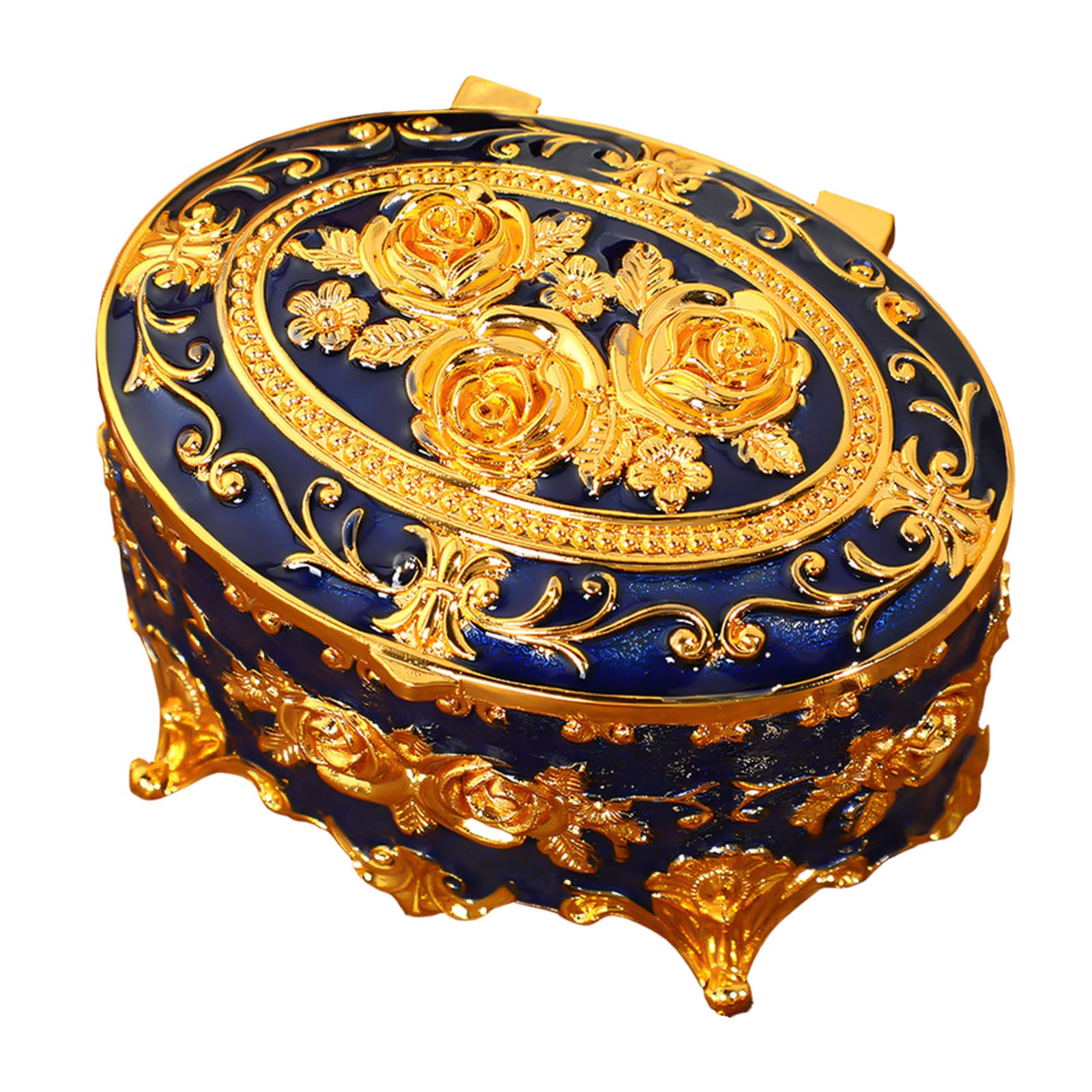 CAZSTYK European Styles Enameled Jewelry Case Sturdy Alloy Construction Suitable for Travel Waterproof Jewelry Storage Solution