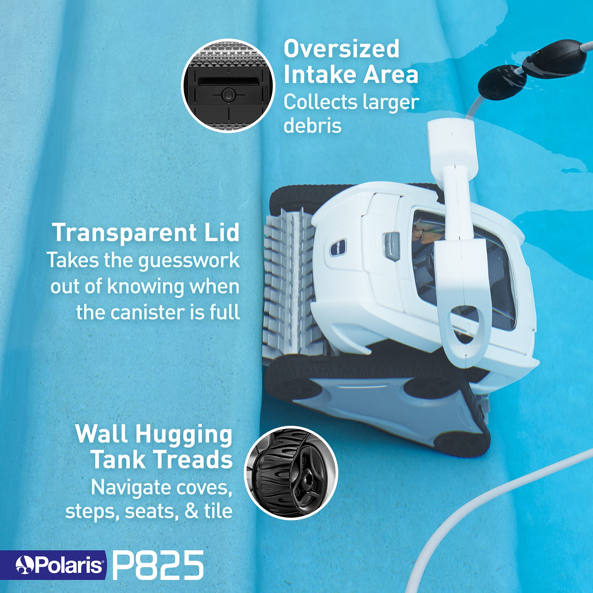 Polaris P825 Sport Robotic Vacuum Cleaner with Surface Control System, Extra Large Filter